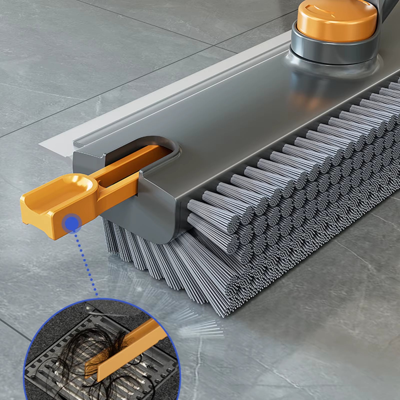 Ultimate 3-in-1 Floor Scrub Brush: Versatile Long Handle Grout Cleaner with Stiff Bristles and Scraper for Effortless Kitchen and Bathroom Cleaning