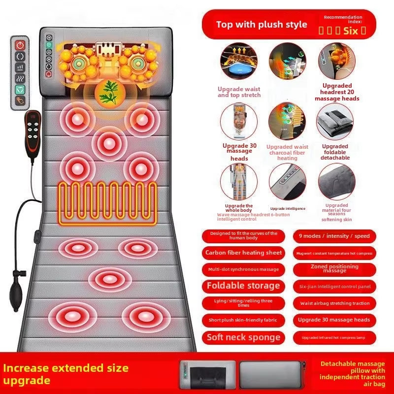 Transform Your Relaxation Experience with the Ultimate Multifunctional Electric Massage Mattress Cushion - Ideal for Neck, Shoulder, Waist & Back Relief