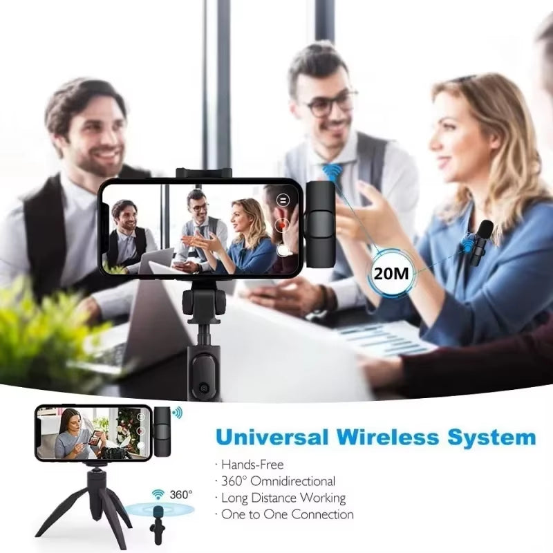 Elevate Your Audio Experience with the Compact Wireless Lavalier Microphone - Ideal for Android & iPhone Live Streaming and Gaming!