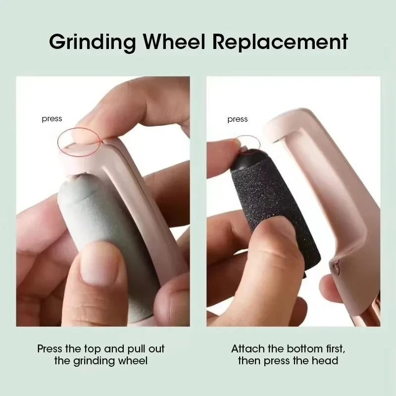 Revitalize Your Feet with the Ultimate USB Rechargeable Electric Dead Skin Remover - Complete with Interchangeable Roller Heads for Professional Pedicure Results!